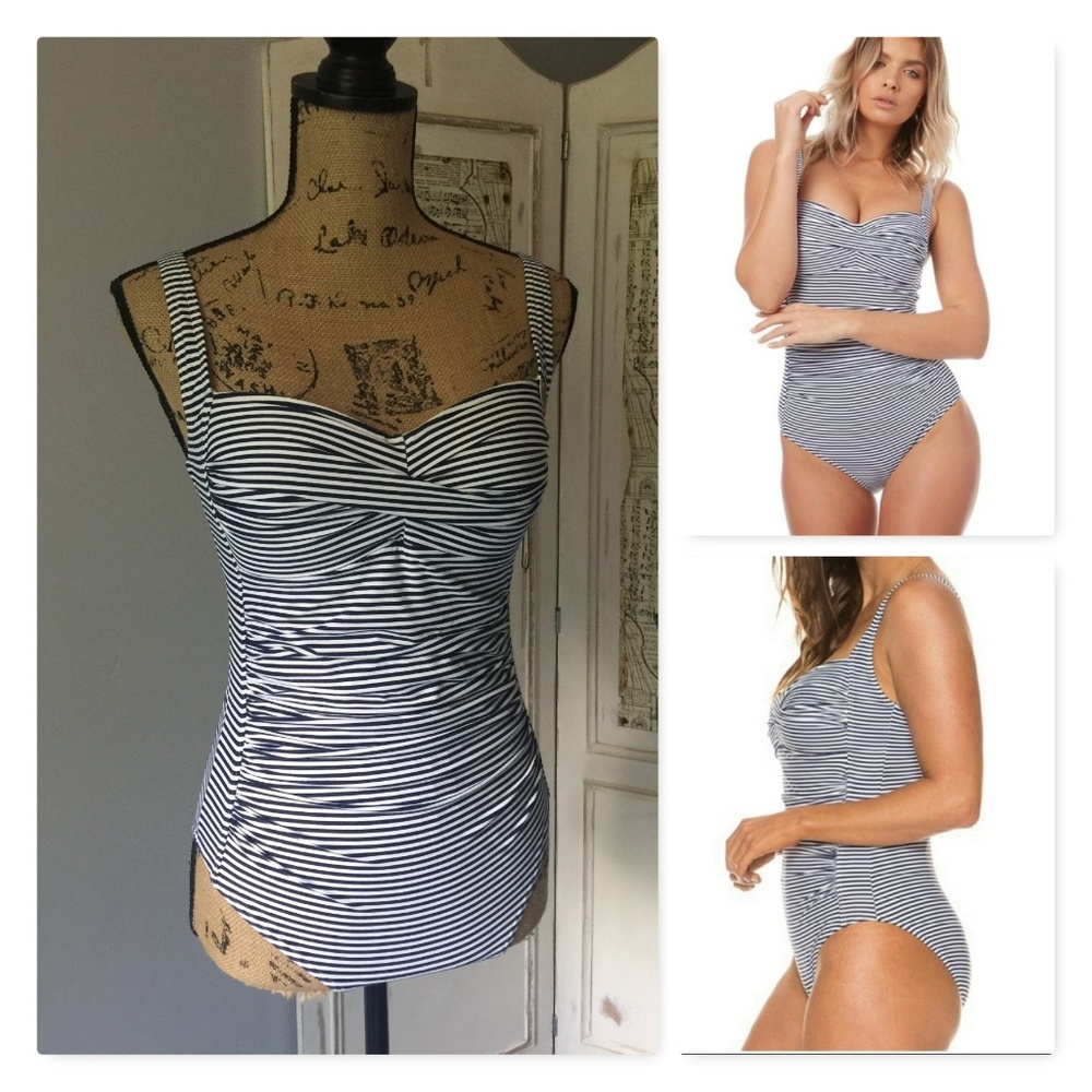 Nip Tuck One-Piece Swimsuit Sorrento Navy NWT